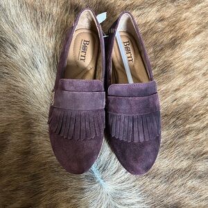 Born Women's Burgundy Suede Loafers